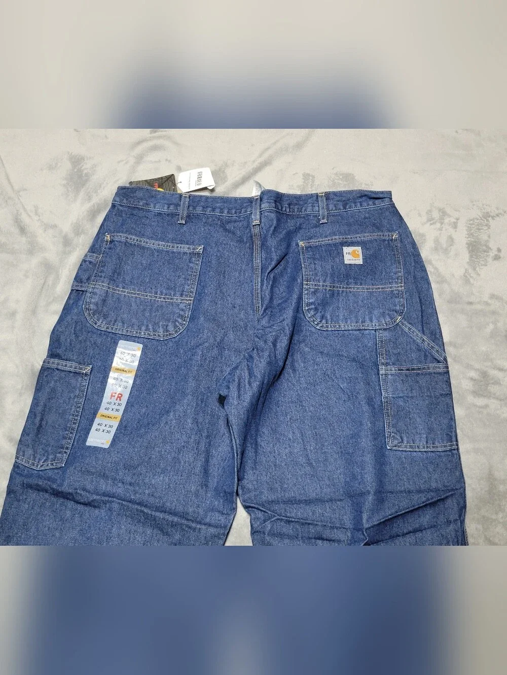 Carhartt FR Signature Fit Dungaree Mens Work Jeans Mens Sz 40x30 FRB13 DNM NWT